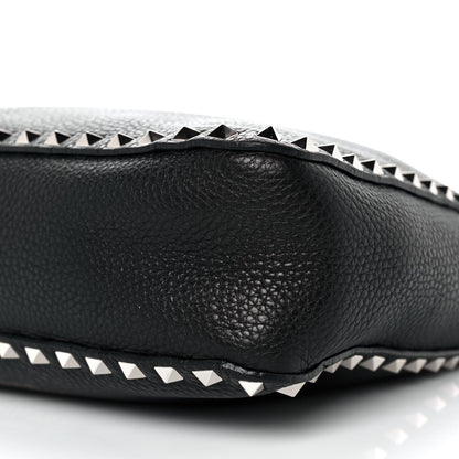 Valentino Garavani Pebbled Calfskin Small Rockstud Flip-Lock Messenger Bag Black 8 of 8
