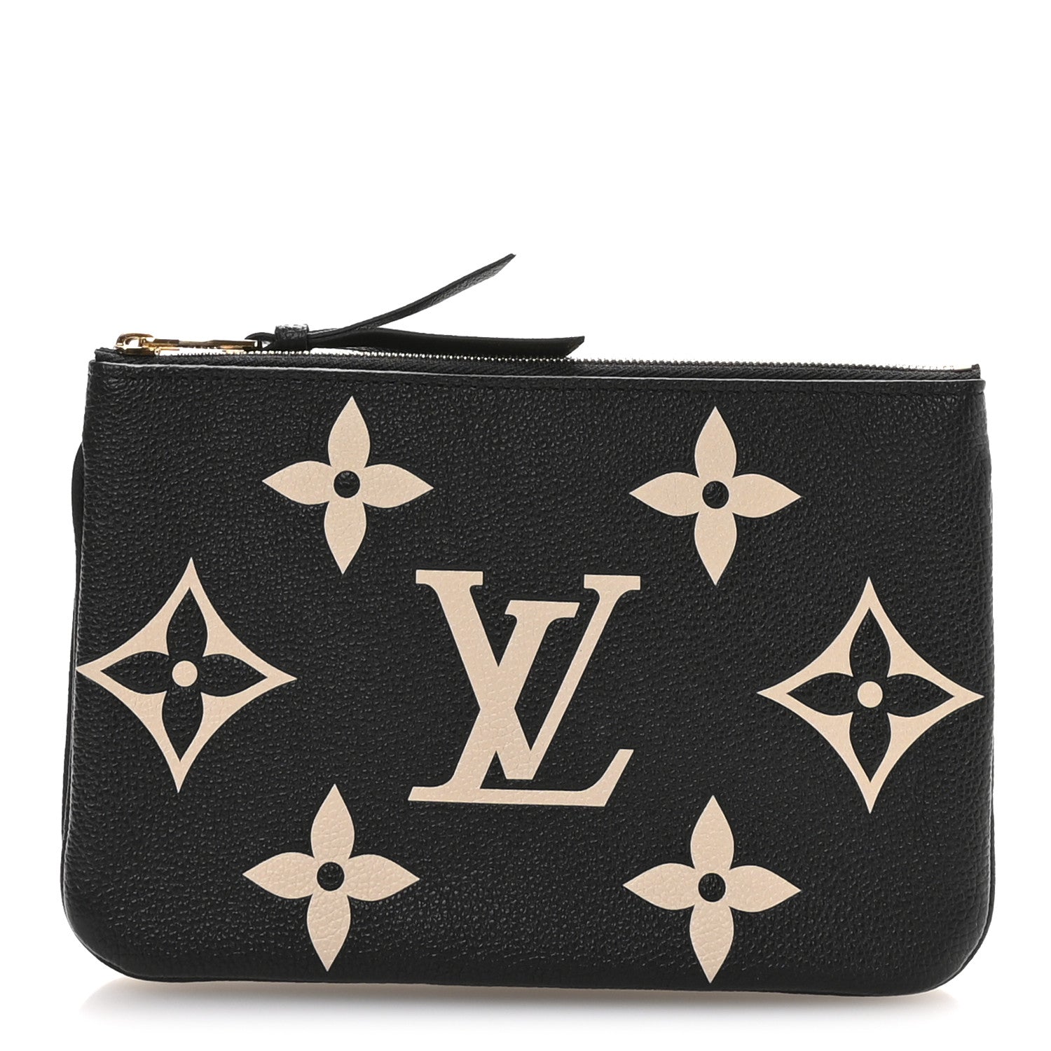 Louis Vuitton Empreinte Monogram Giant Double Zip Pochette Black Cream 1 of 6
