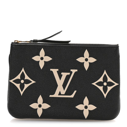 Louis Vuitton Empreinte Monogram Giant Double Zip Pochette Black Cream 1 of 6