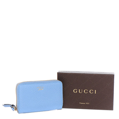 Gucci Dollar Calfskin Swing Zip Around Card Case Mineral Blue 7 of 7