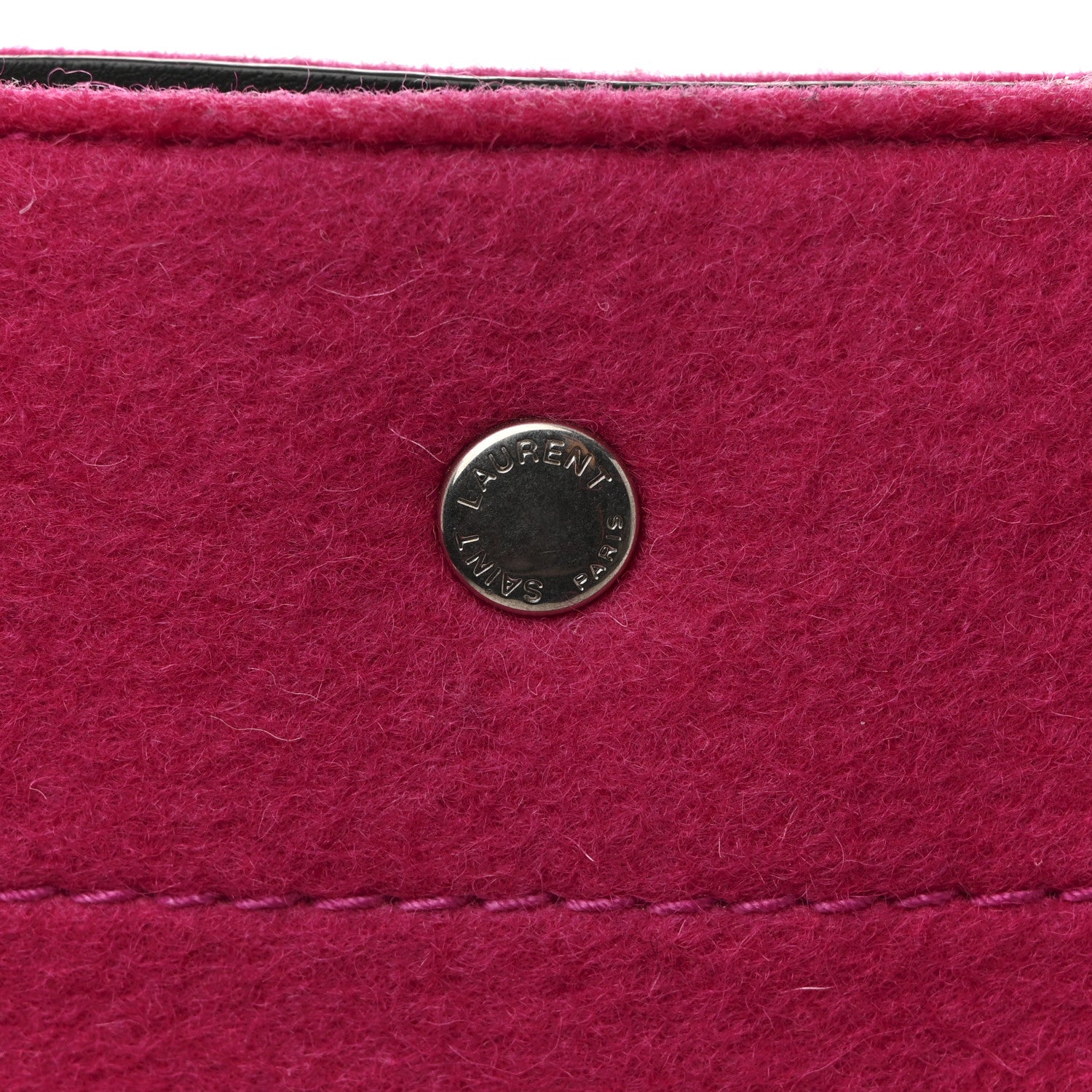 Saint Laurent Wool Rive Gauche Tote Fuchsia 11 of 13