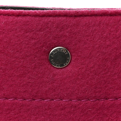 Saint Laurent Wool Rive Gauche Tote Fuchsia 11 of 13