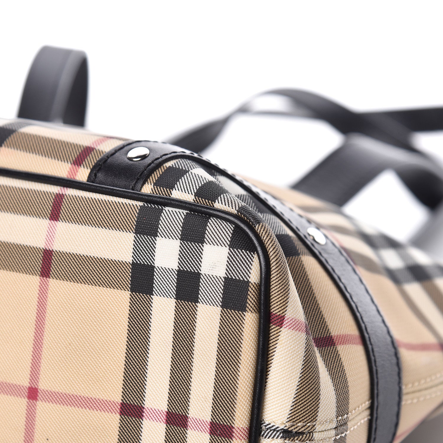 Burberry Vintage Check Studded Tote Black 12 of 14