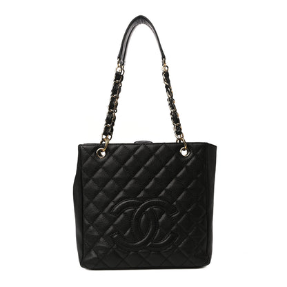 Chanel Caviar Quilted Petit Shopping Tote PST Black 1 of 10
