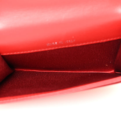 Chanel Lambskin Camellia Embossed Flap Card Holder Red 5 of 9