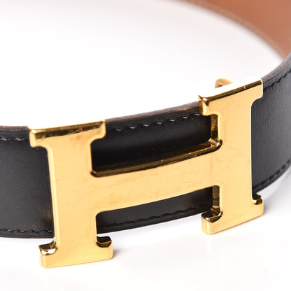 Hermes Box Togo 32mm H Belt 72 Black Gold 10 of 11