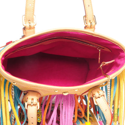 Louis Vuitton Monogram Multicolor Fringe Bucket with Accessories Pouch White 8 of 8