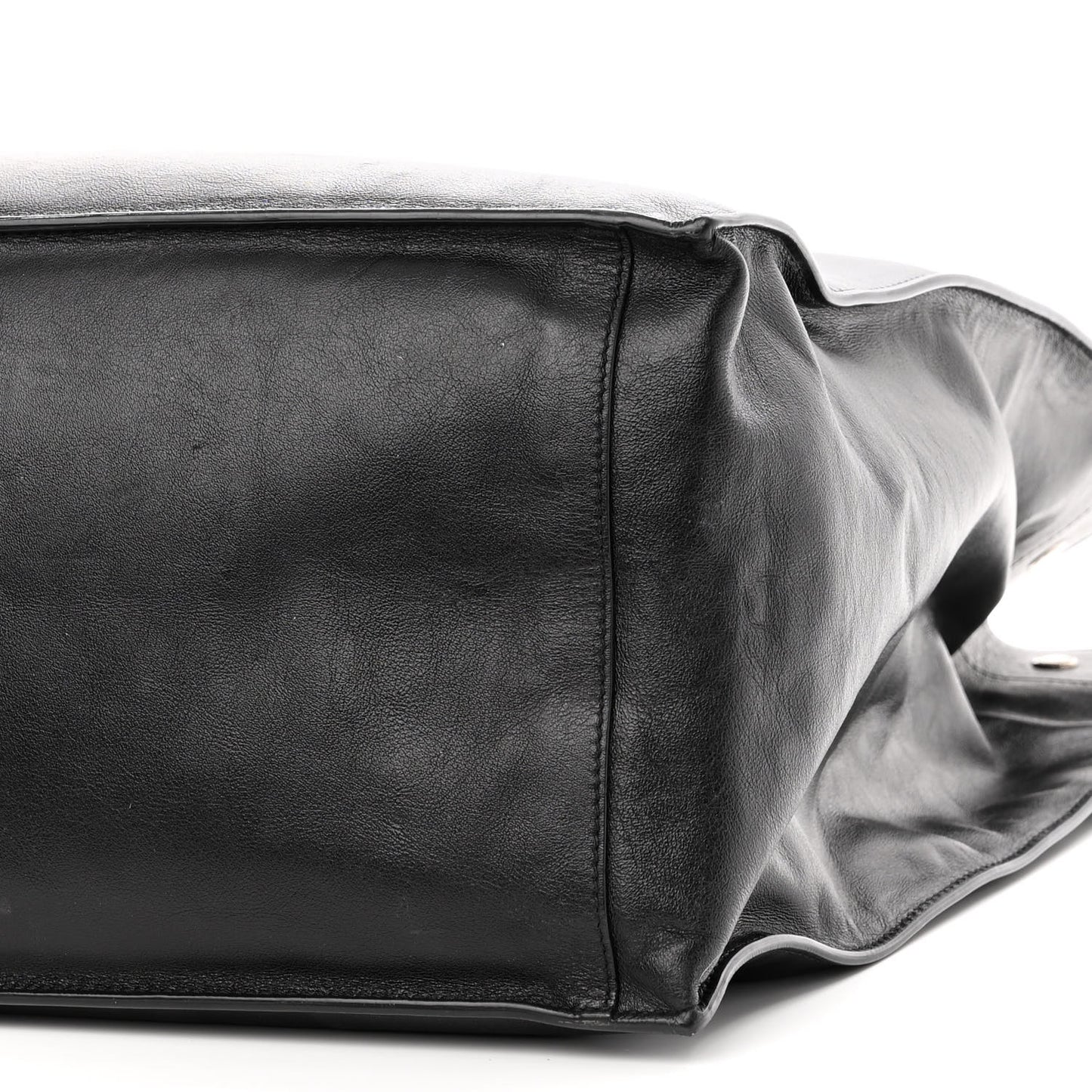 Calfskin Rive Gauche North South Tote Black