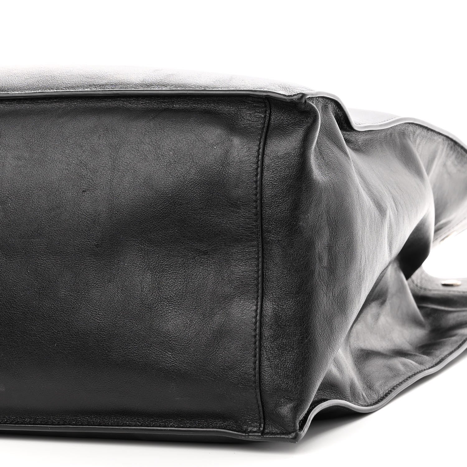 Saint Laurent Calfskin Rive Gauche North South Tote Black 9 of 12