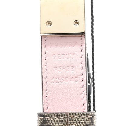 Gucci GG Supreme Monogram Plutone Calfskin Double G 20mm Belt 95 38 Beige Ebony Pink Blue 3 of 4