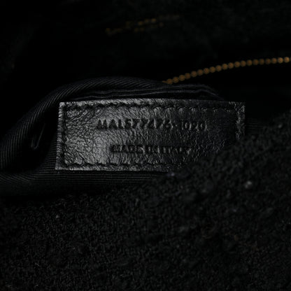 Saint Laurent Boucle Tweed Quilted Small Loulou Puffer Monogram Chain Satchel Black 8 of 12