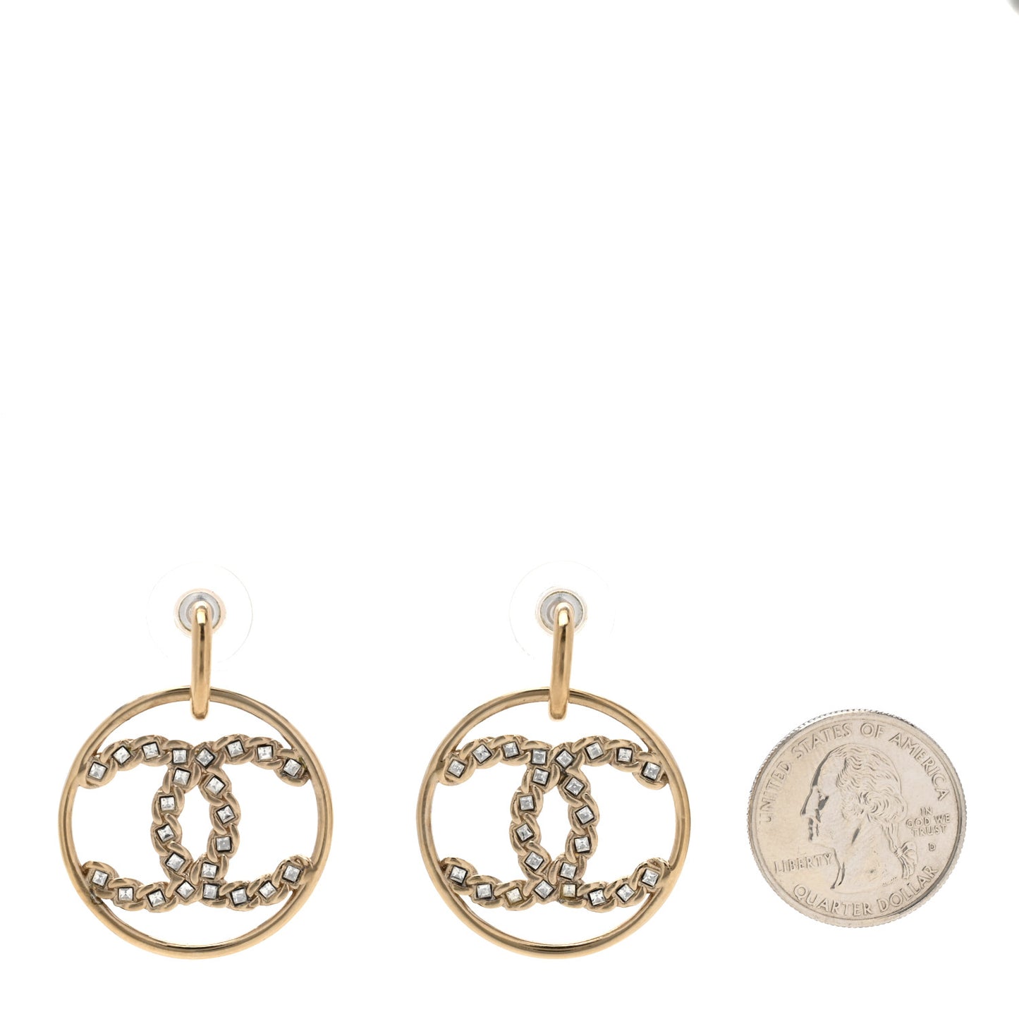 Baguette Crystal High Society CC Drop Earrings Gold
