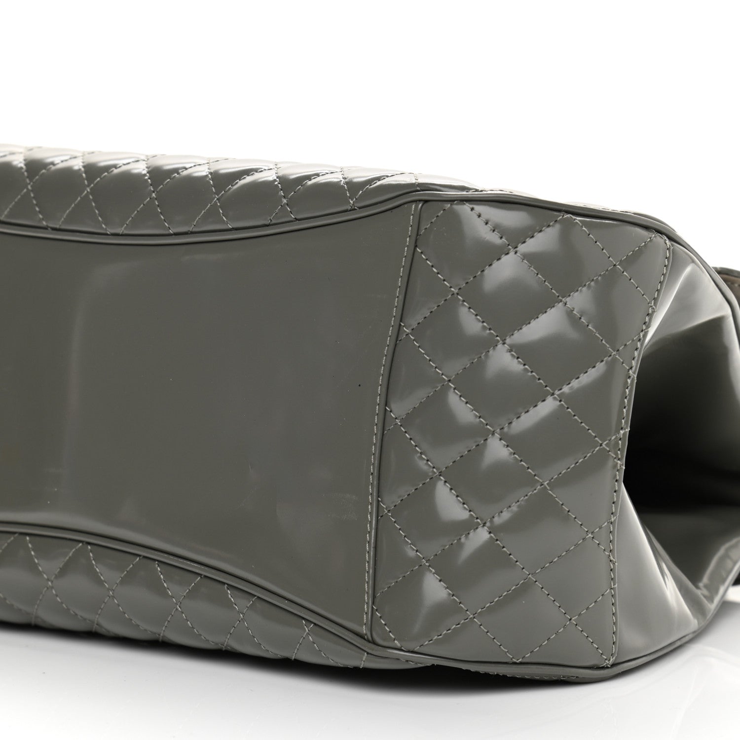 Chanel Glazed Calfskin Mademoiselle Lock Kelly Flap Bag Grey 6 of 11