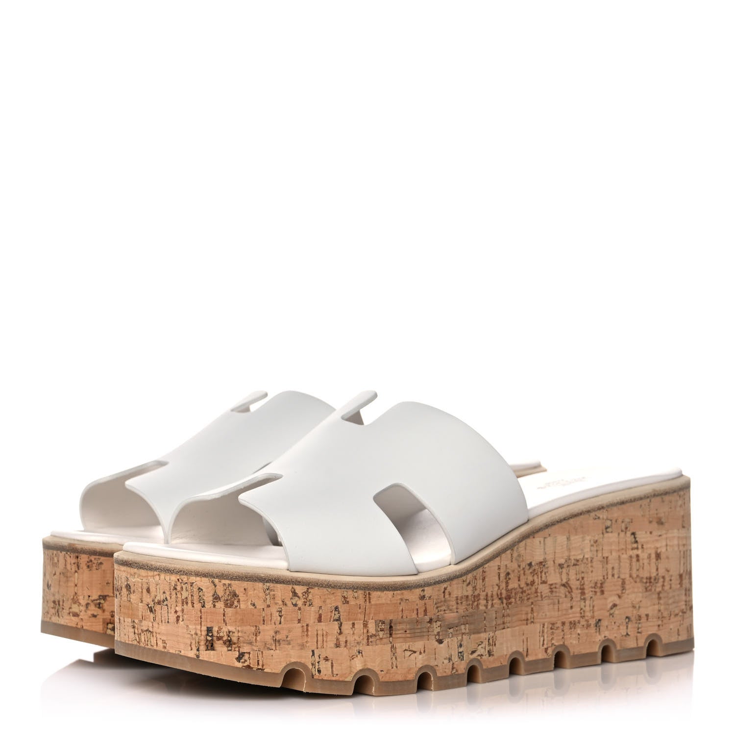 Hermes Calfskin Cork Eze 30 Sandals 41 White 3 of 9