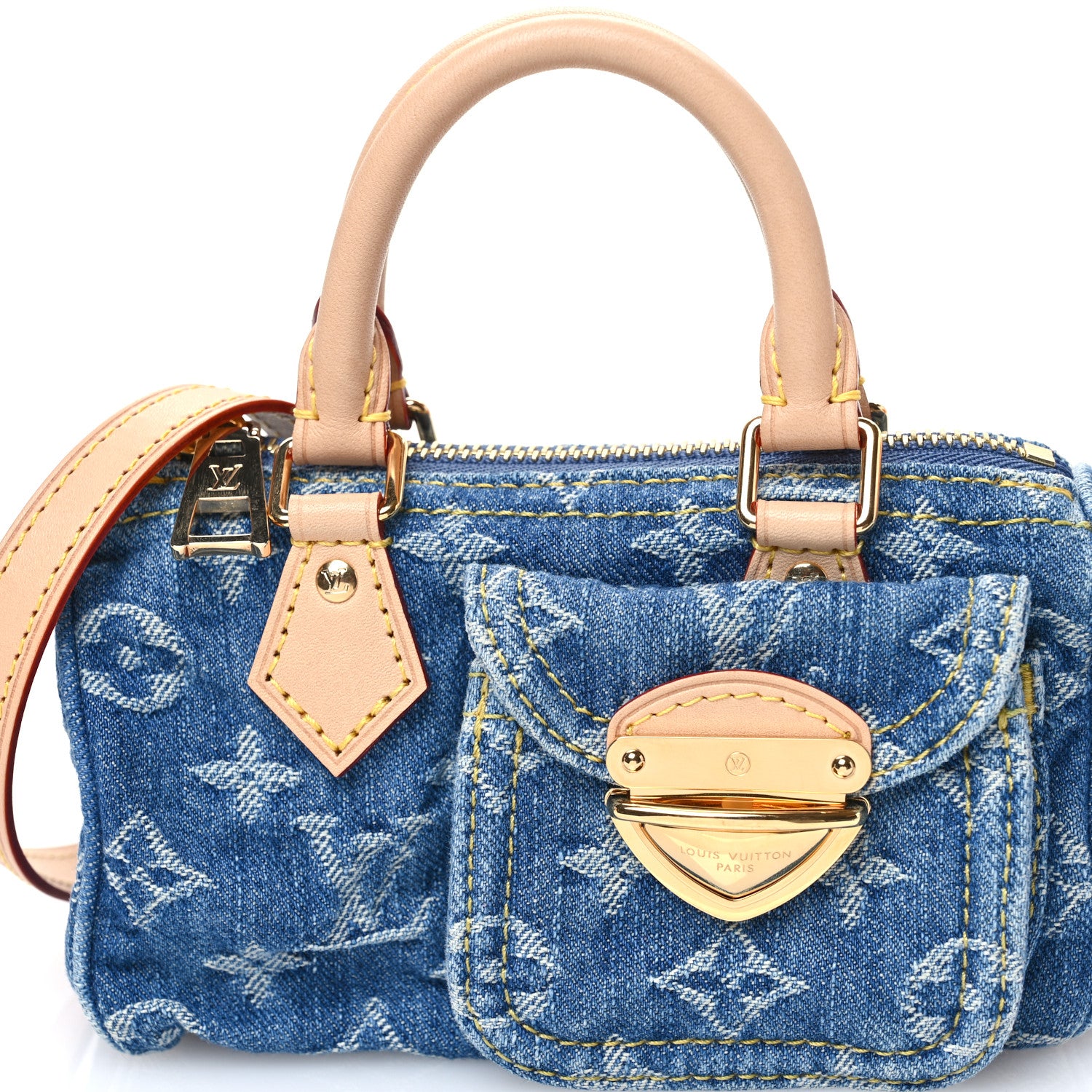 Louis Vuitton Monogram Denim Nano Speedy Blue 7 of 10