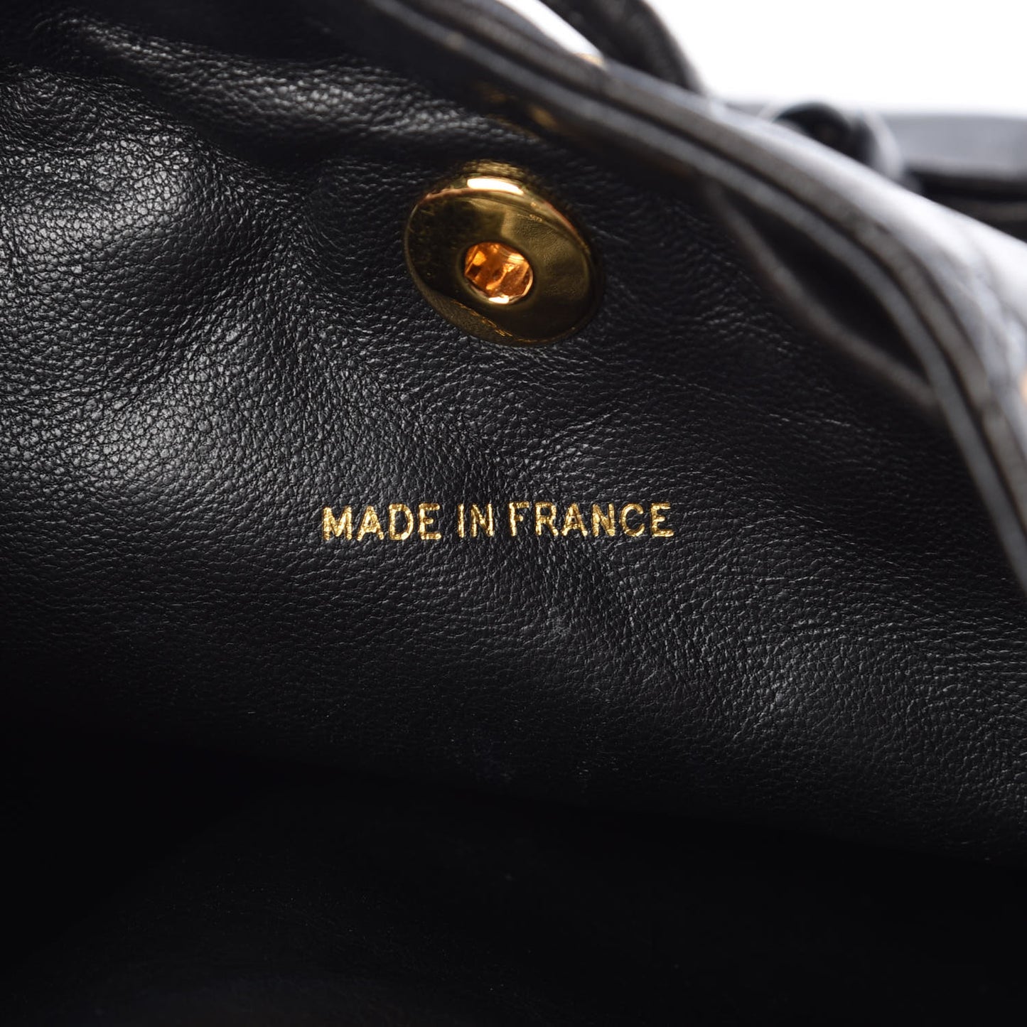 Lambskin Quilted Drawstring Backpack Black