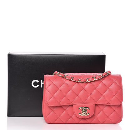 Chanel Caviar Quilted Mini Rectangular Flap Dark Pink 10 of 10