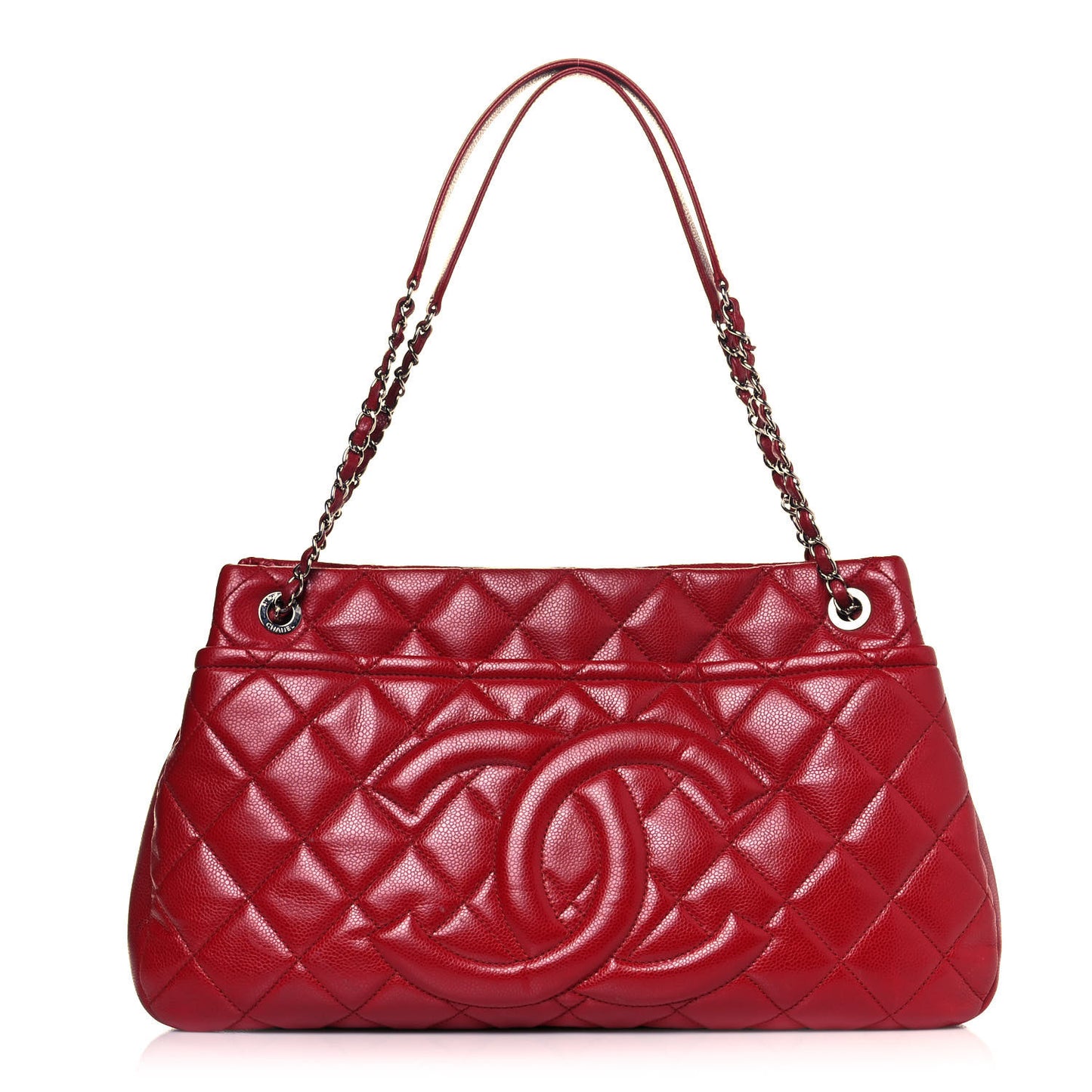 Caviar Quilted Timeless CC Soft Tote Red