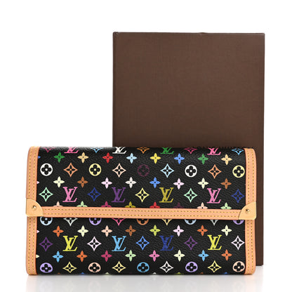 Louis Vuitton Monogram Multicolor Porte Tresor International Wallet Black 10 of 10