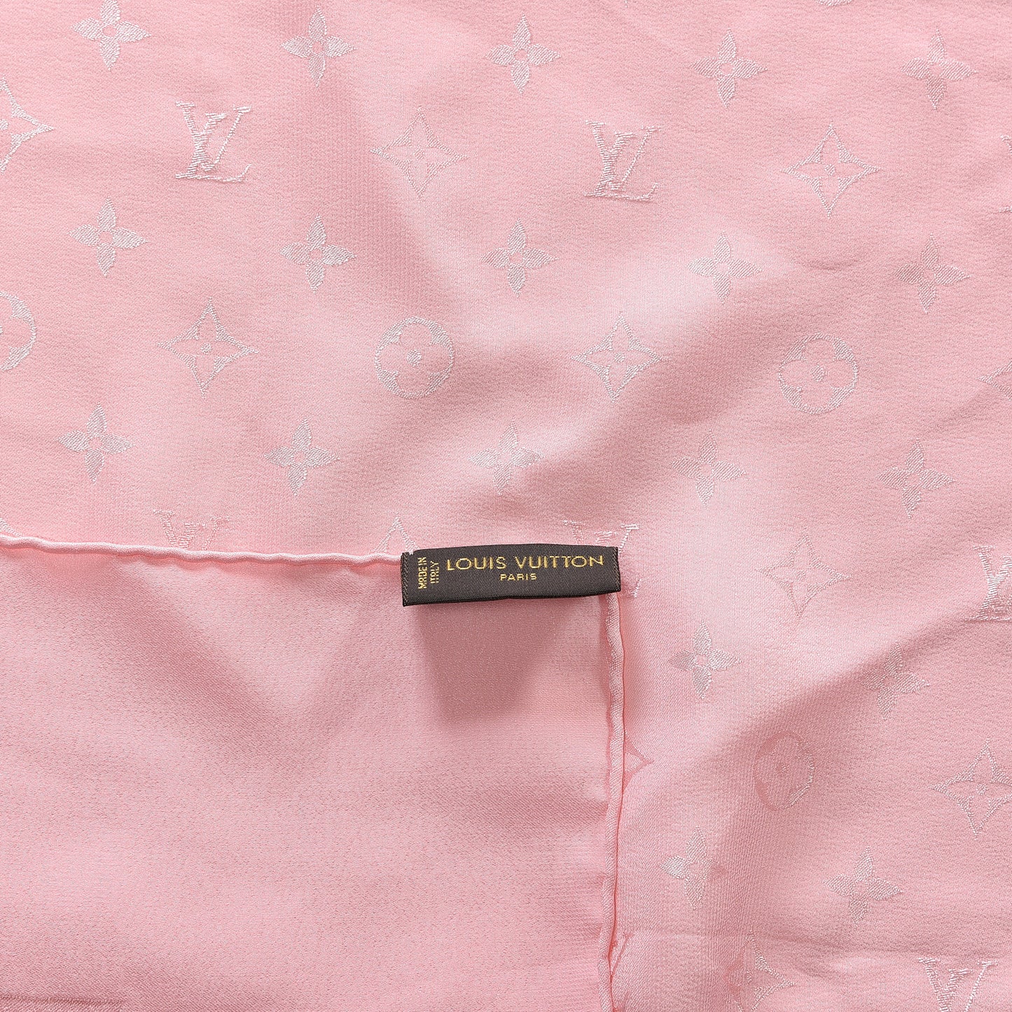 Silk Monogram Monaco Square Scarf Pink