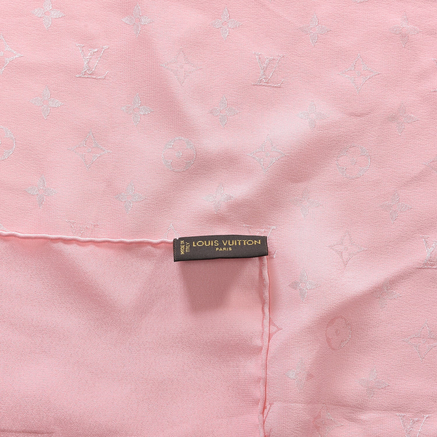 Louis Vuitton Silk Monogram Monaco Square Scarf Pink 3 of 3