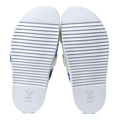 Louis Vuitton Denim Monogram Tie Dye Mens Honolulu Mules 7.5 Marine 4 of 6