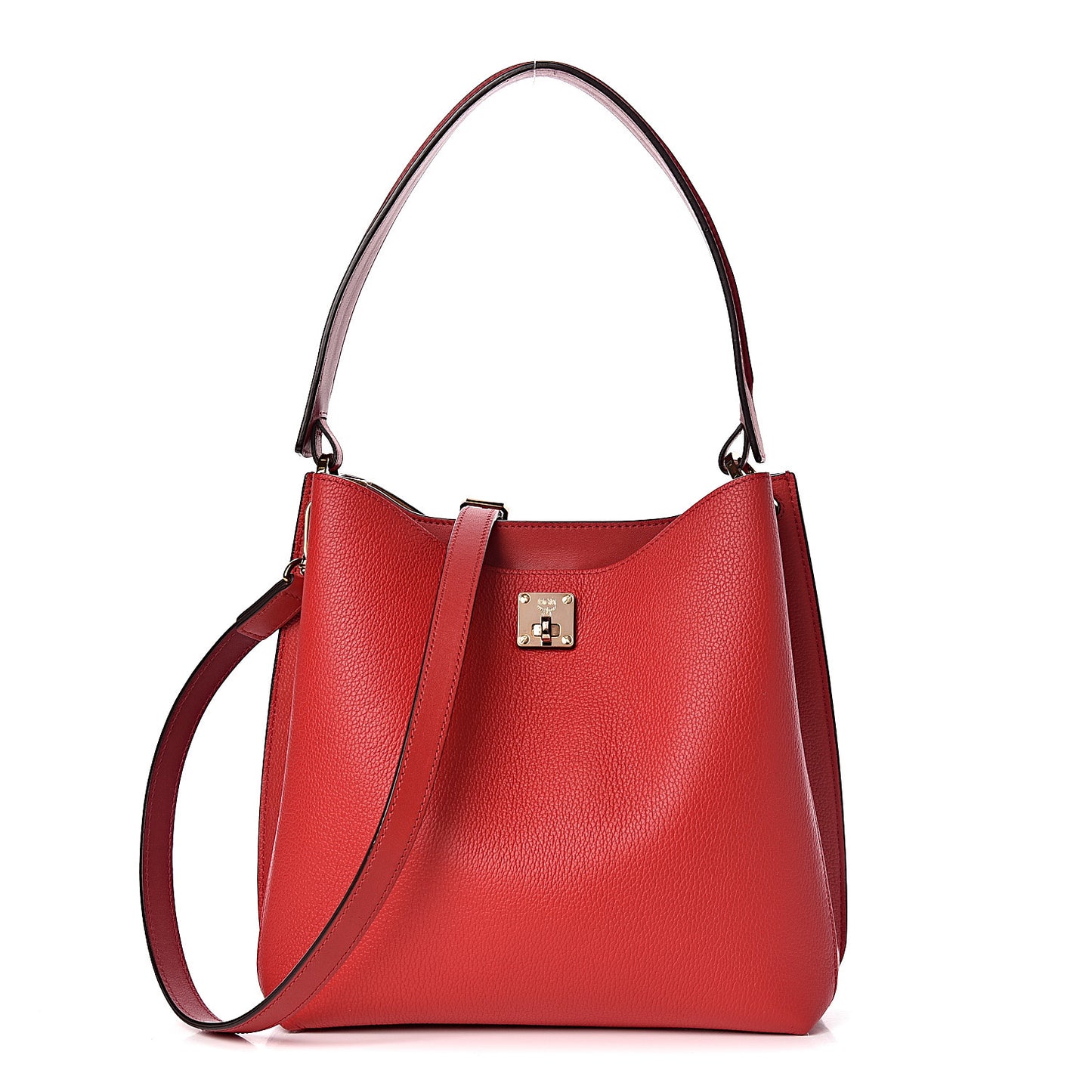 Grained Calfskin Medium Milla Hobo Ruby Red