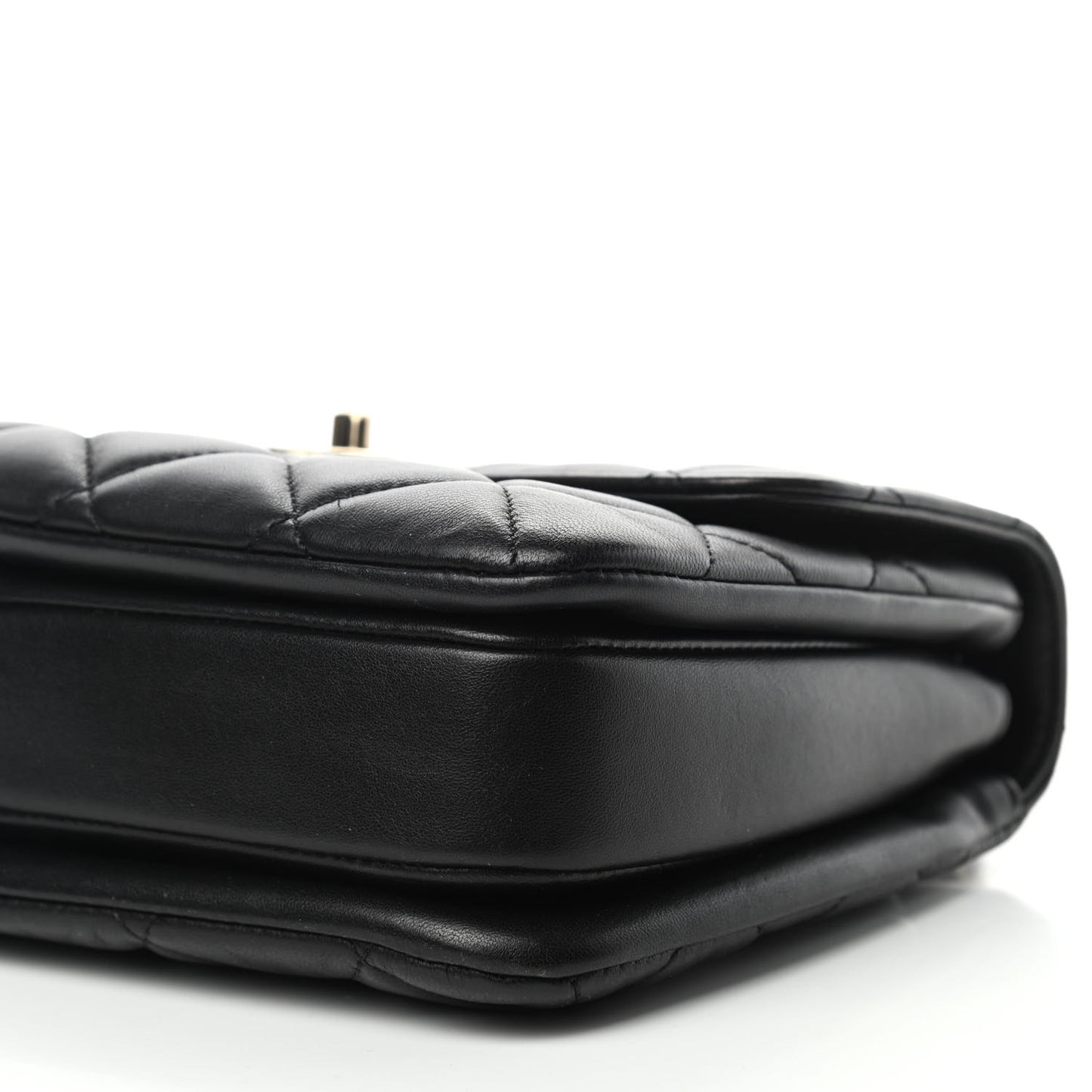 Lambskin Quilted Small Trendy CC Dual Handle Flap Bag Black