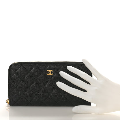 Chanel Caviar Quilted Large Gusset Zip Around Wallet Black 2 of 9