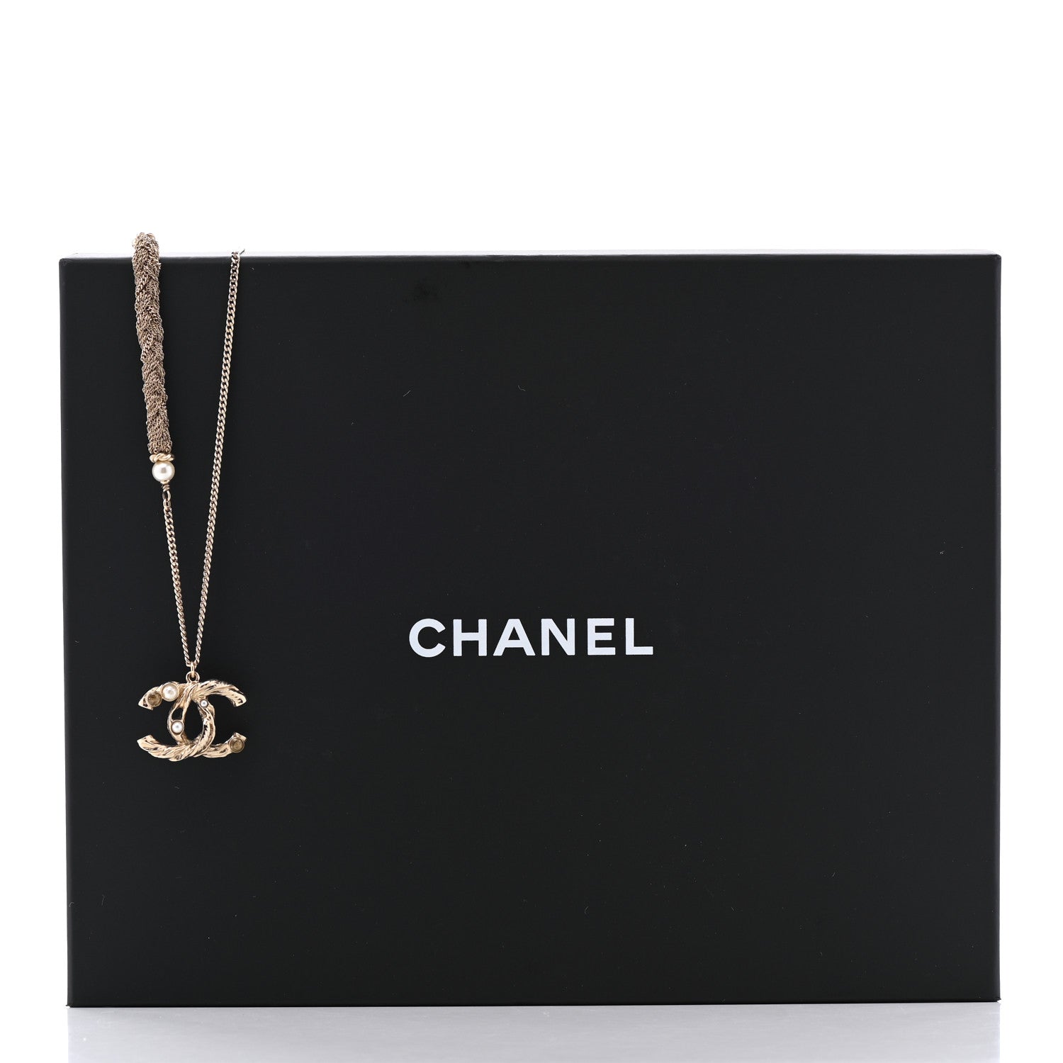 Chanel Pearl Crystal CC Bead Necklace Gold 8 of 8