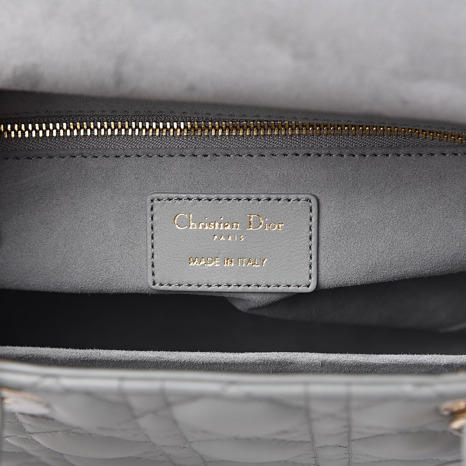 Christian Dior Lambskin Cannage Medium Lady Dior Grey 6 of 14