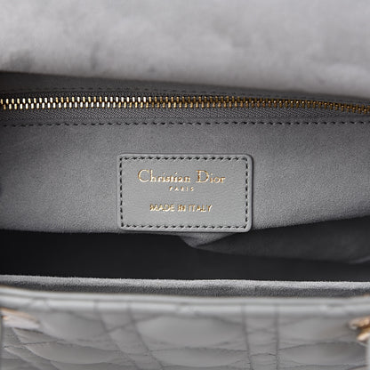 Christian Dior Lambskin Cannage Medium Lady Dior Grey 6 of 14