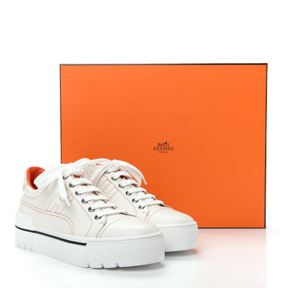 Hermes Calfskin Womens Voltage Sneakers 38.5 White Orange 11 of 11