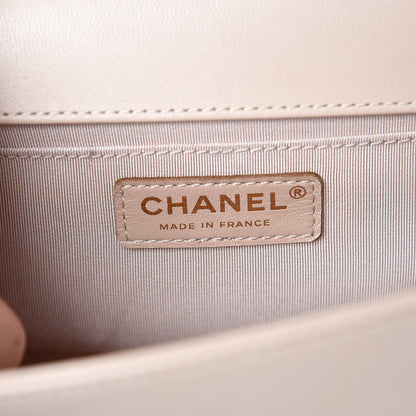 Chanel Lambskin Quilted Medium Boy Flap Beige 6 of 8