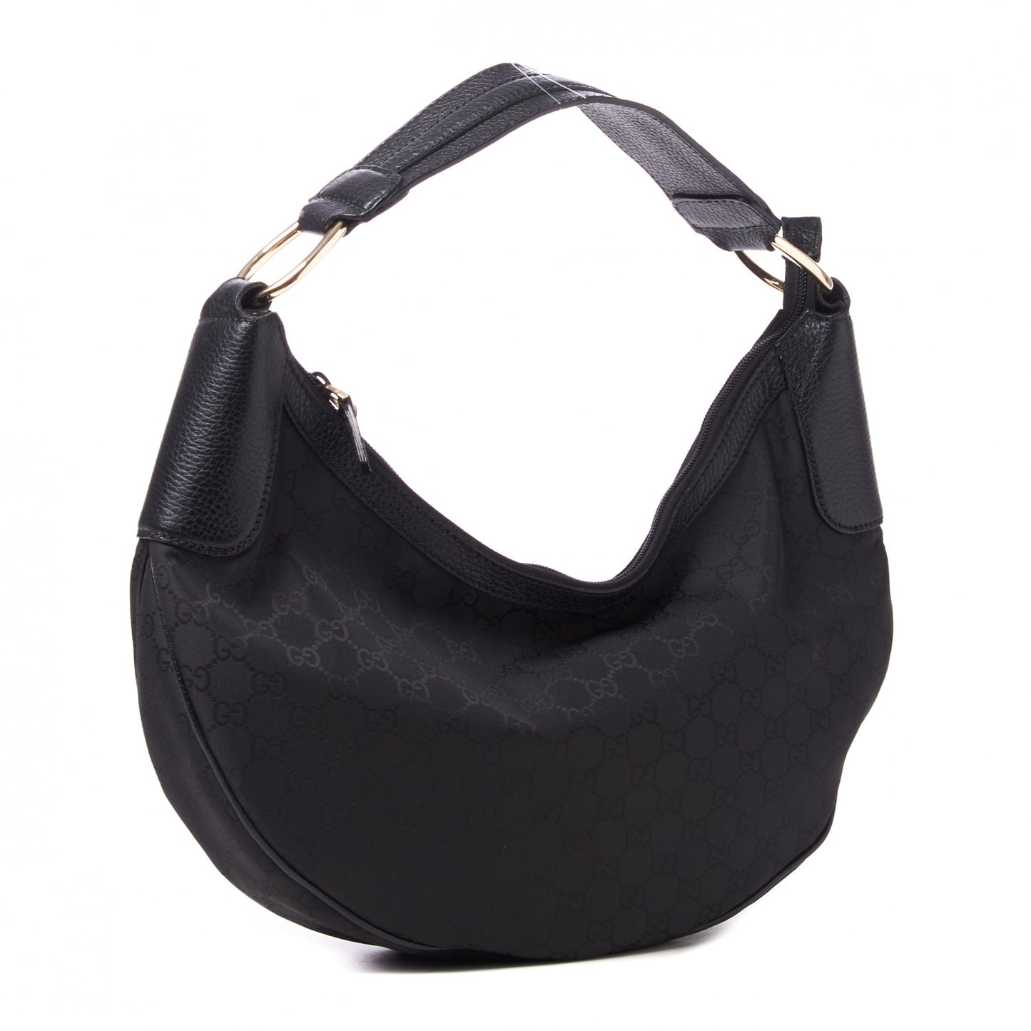 Nylon Monogram Half Moon Hobo Black