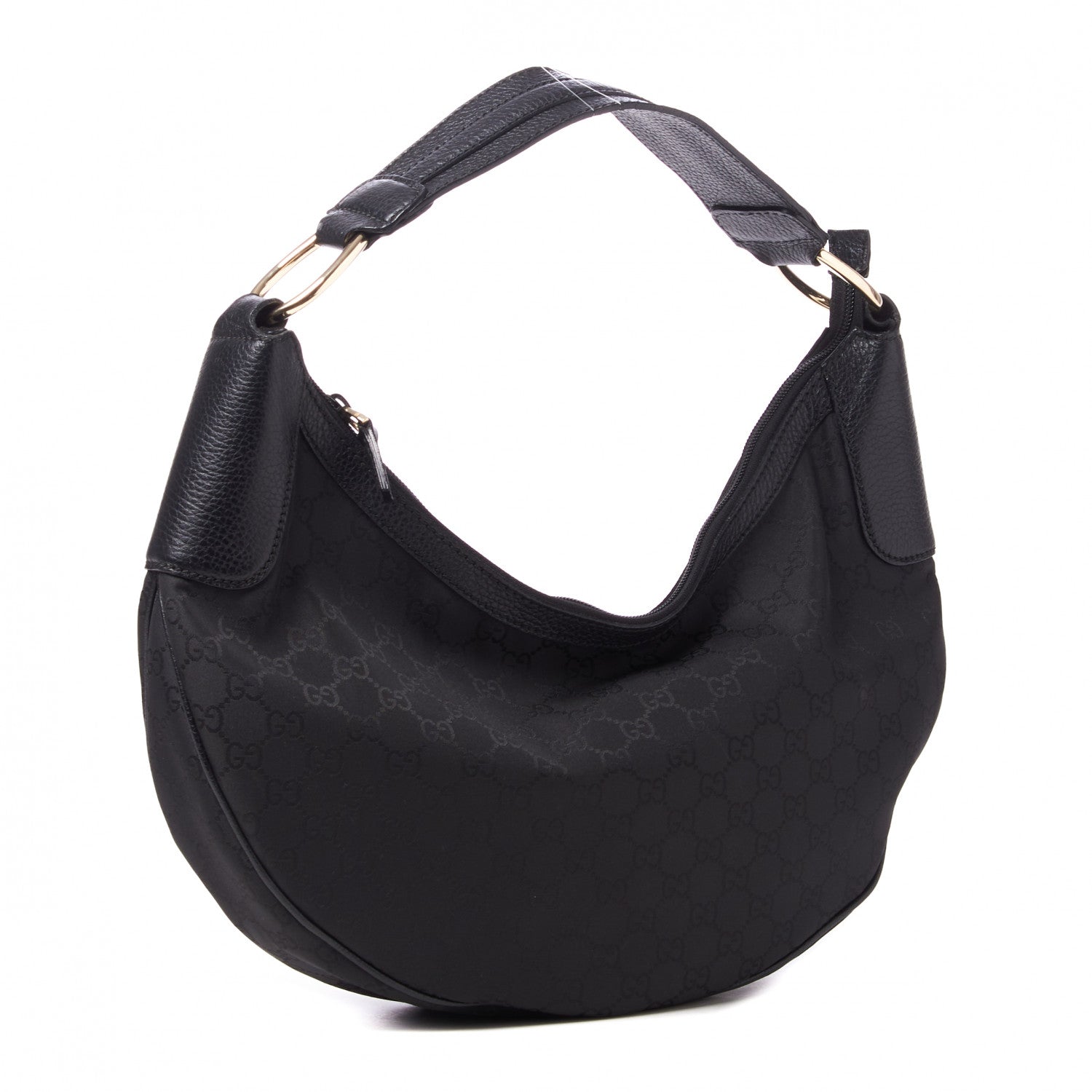 Gucci Nylon Monogram Half Moon Hobo Black 2 of 7