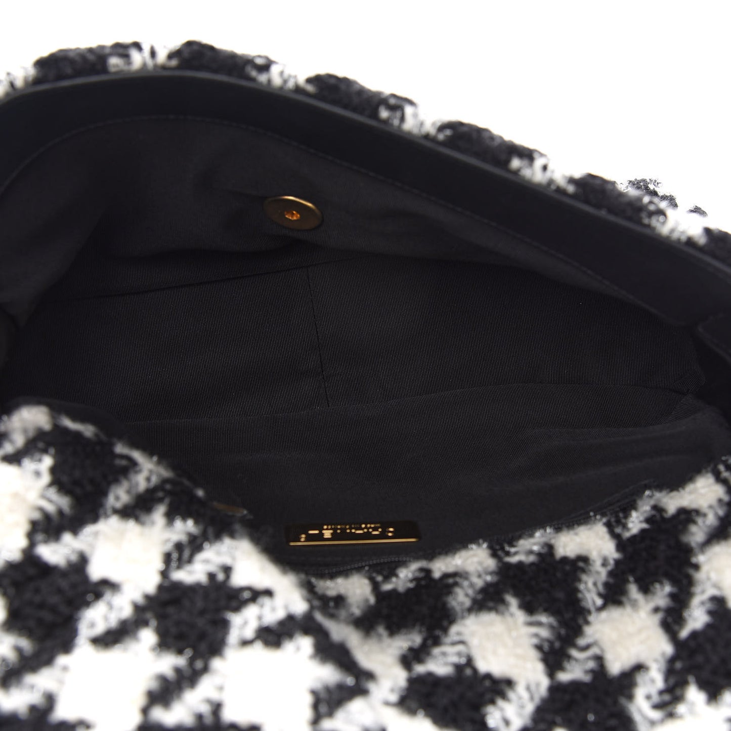 Tweed Quilted Large Chanel 19 Flap Black Ecru White