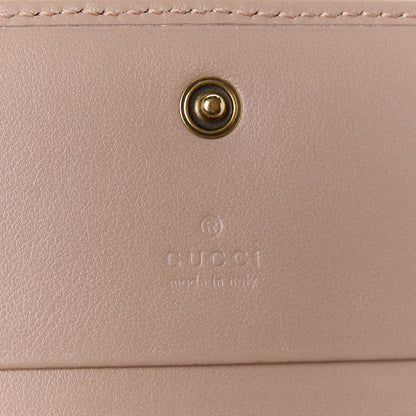 Gucci Calfskin Matelasse GG Marmont Card Case Wallet Porcelain Rose 6 of 9