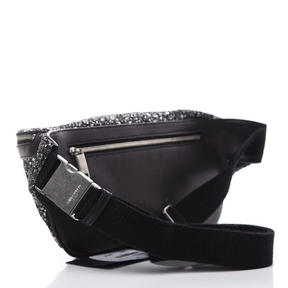Saint Laurent Lambskin Glitter Belt Bag Metallic Black 4 of 11