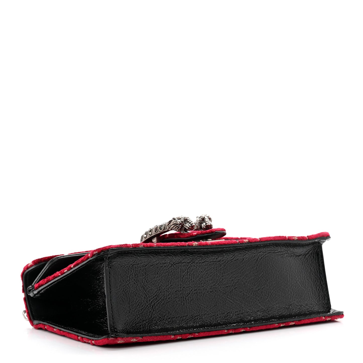 Velvet Skipper Crystal GG Monogram Small Dionysus Shoulder Bag Red Cipria Black Black Diamond