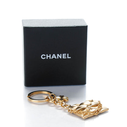 Chanel Quilted Flap Clover Keychain Gold 4 of 4