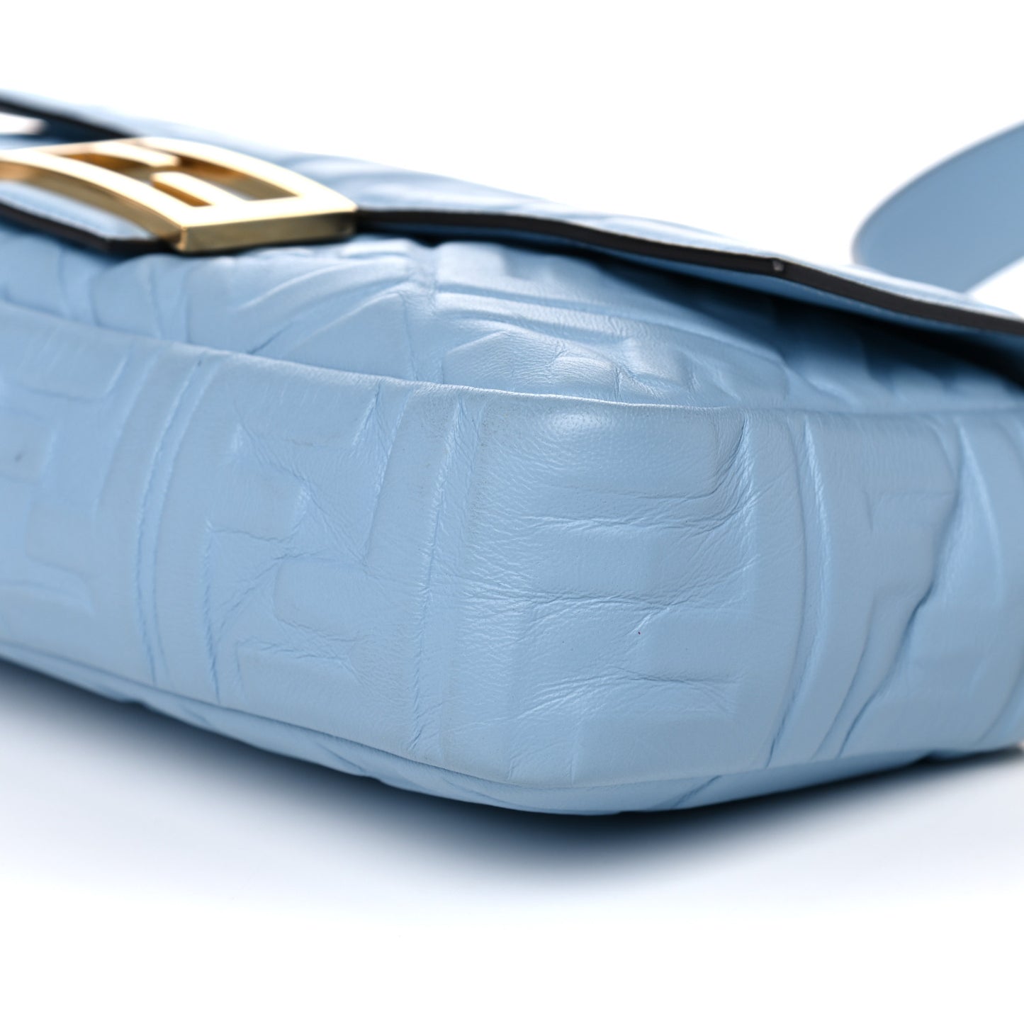 Nappa FF 1974 Embossed Baguette Azzurro Baby