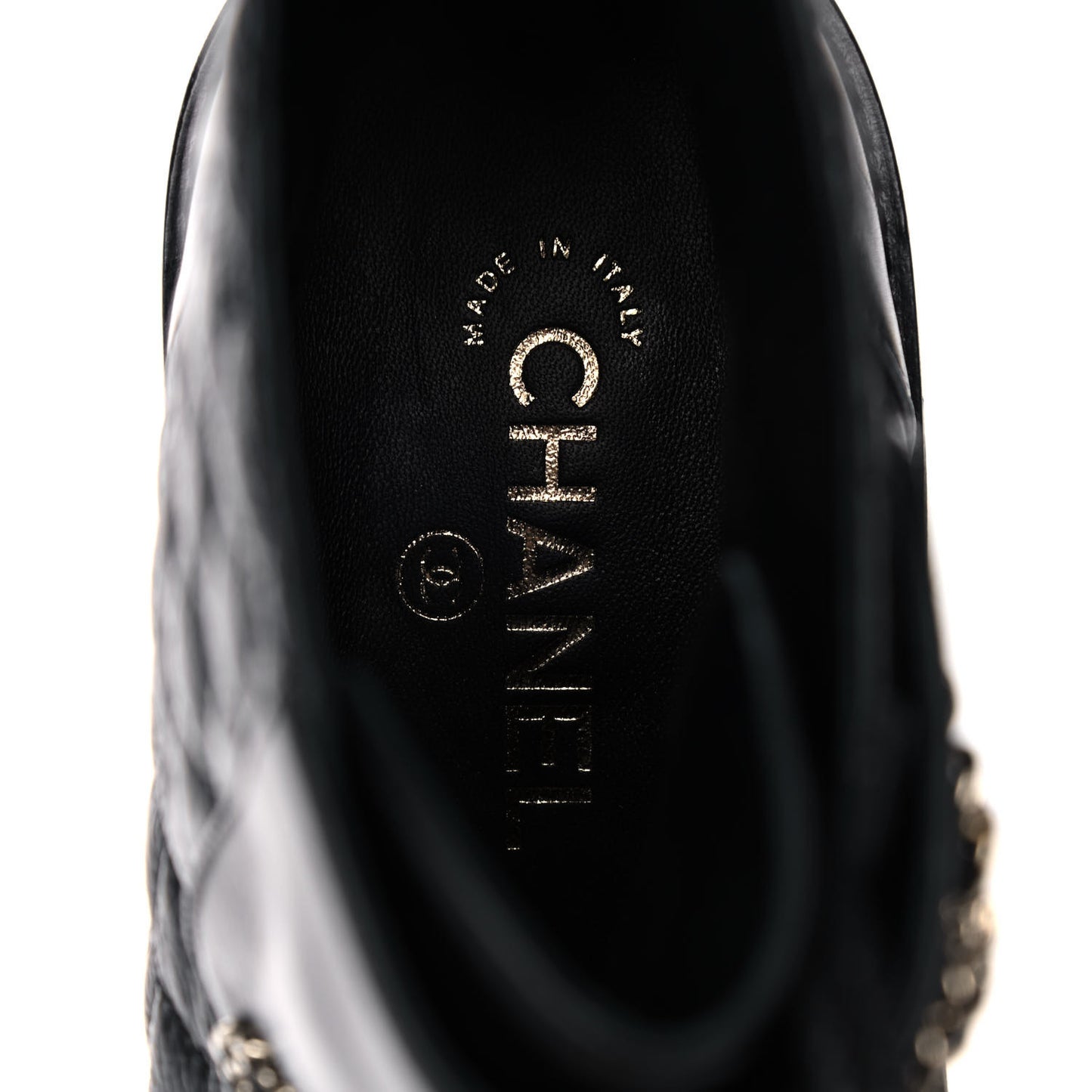 Shiny Goatskin Calfskin Quilted Lace Up Combat Boots 40 Black