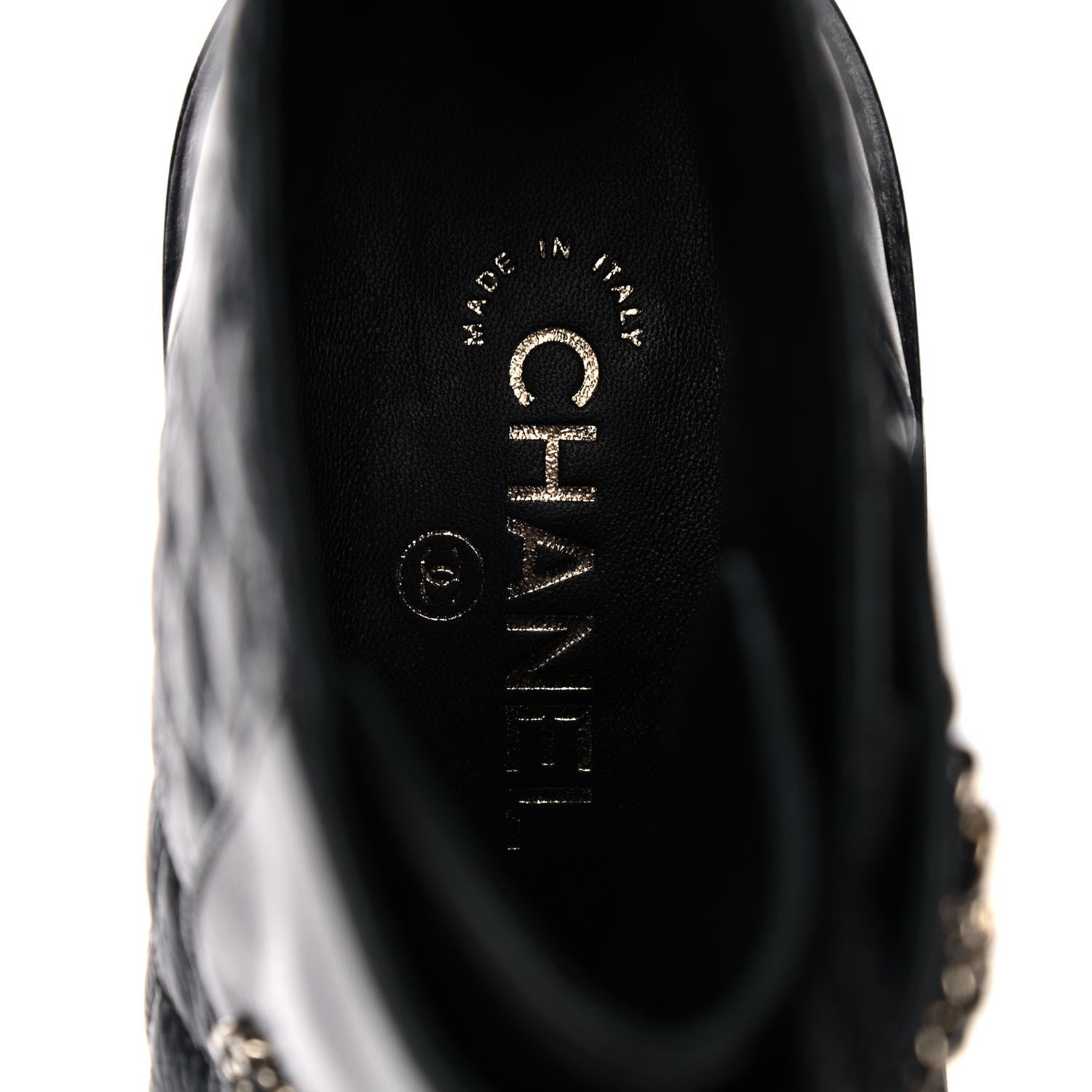 Chanel Shiny Goatskin Calfskin Quilted Lace Up Combat Boots 40 Black 16 of 20