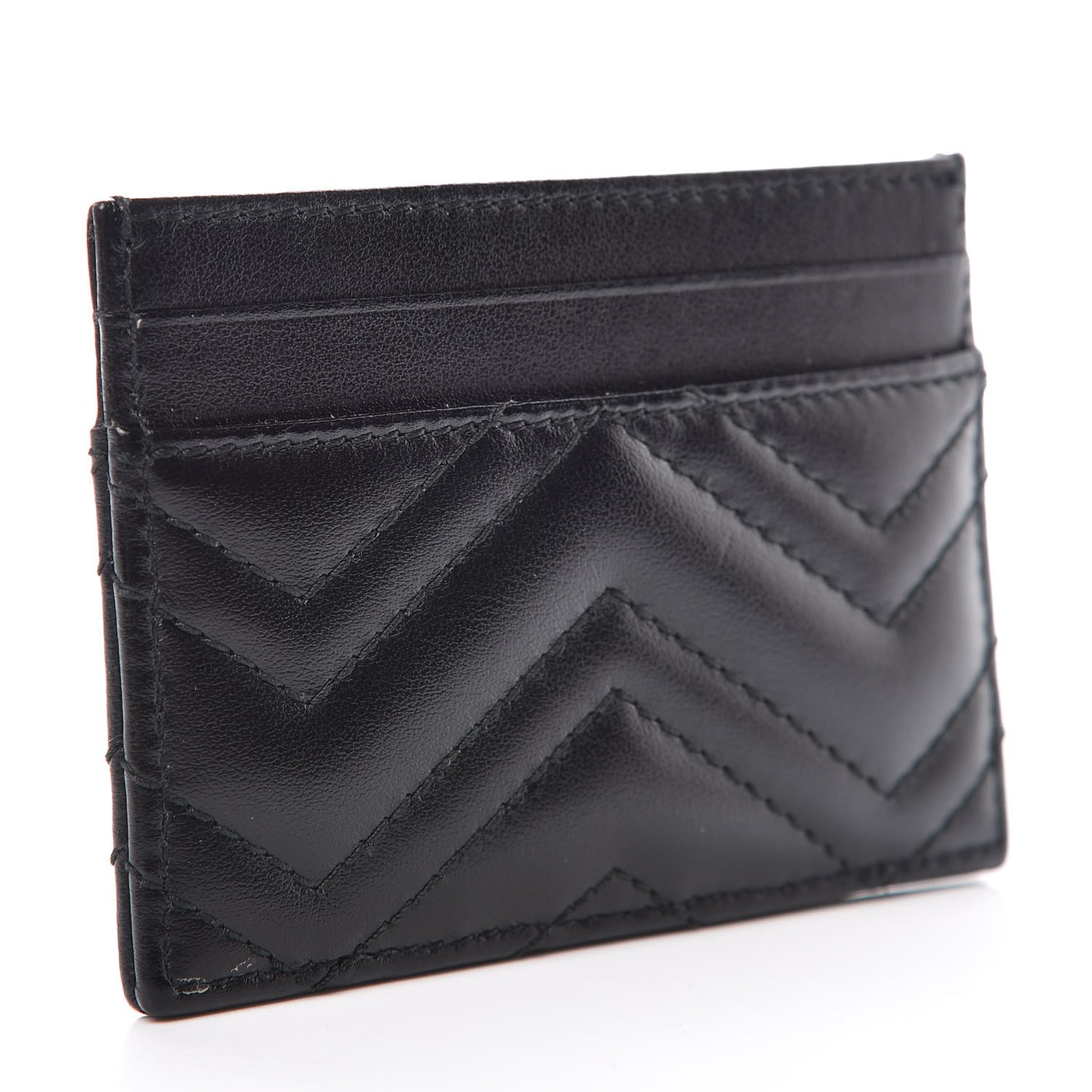 Calfskin Matelasse GG Marmont Card Holder Black