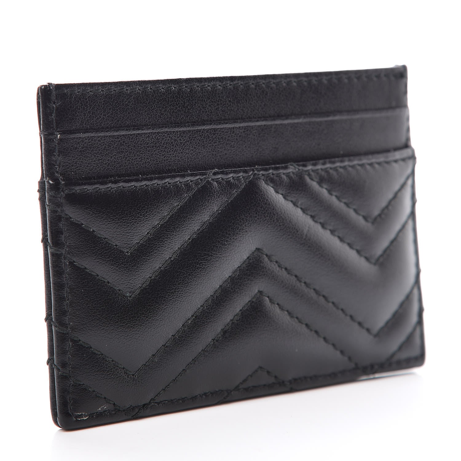 Gucci Calfskin Matelasse GG Marmont Card Holder Black 3 of 6