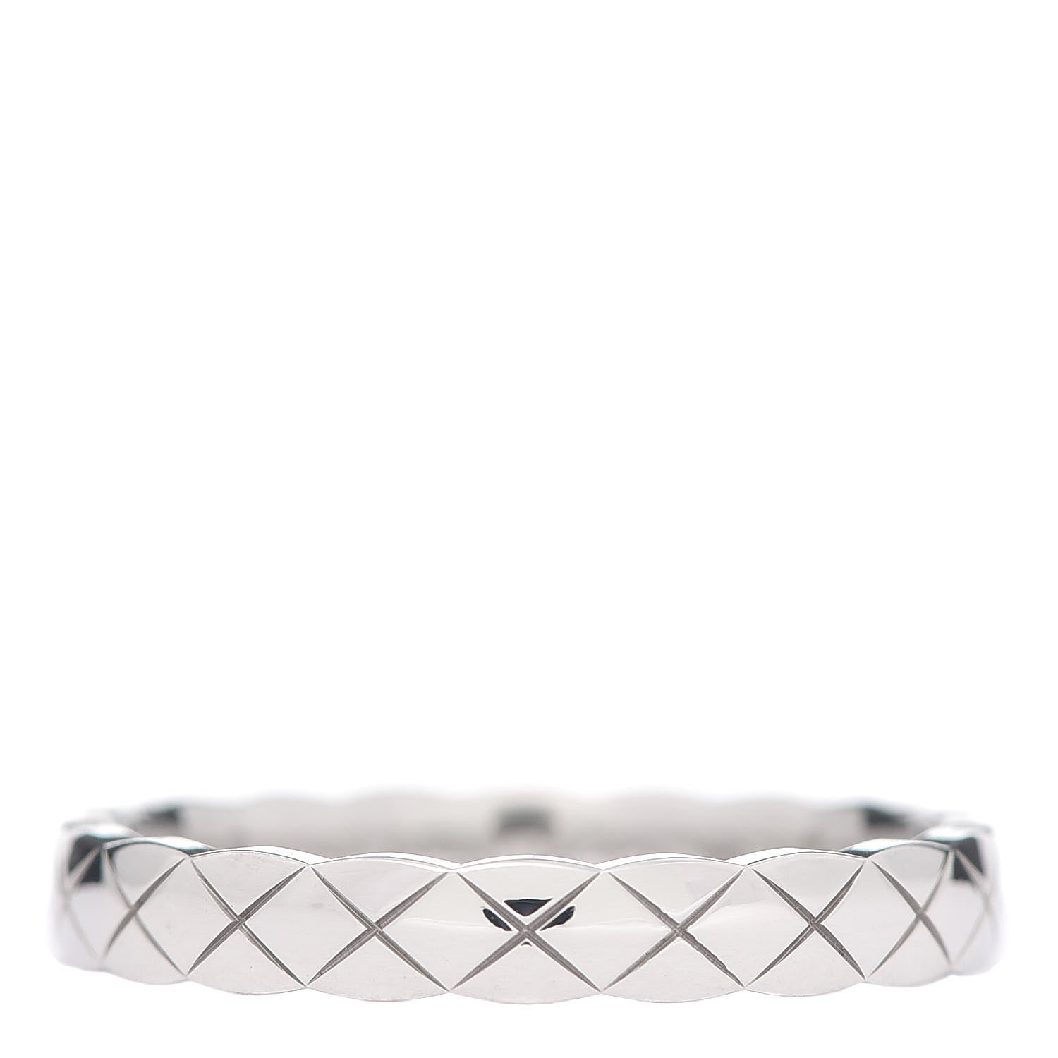 Chanel 18K White Gold Mini Coco Crush Ring 58 8.25 1 of 5