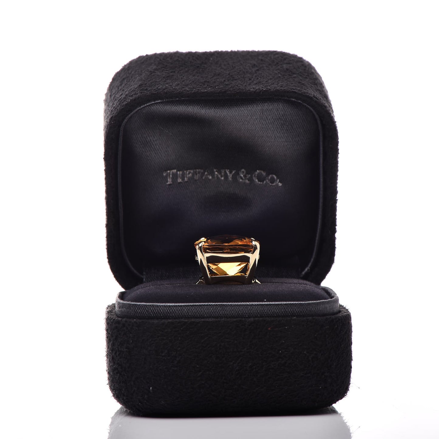 18K Yellow Gold Citrine Sparklers Cocktail Ring 53 6.25