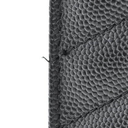 Saint Laurent Grain De Poudre Matelasse Chevron Monogram Chain Wallet Black 13 of 13