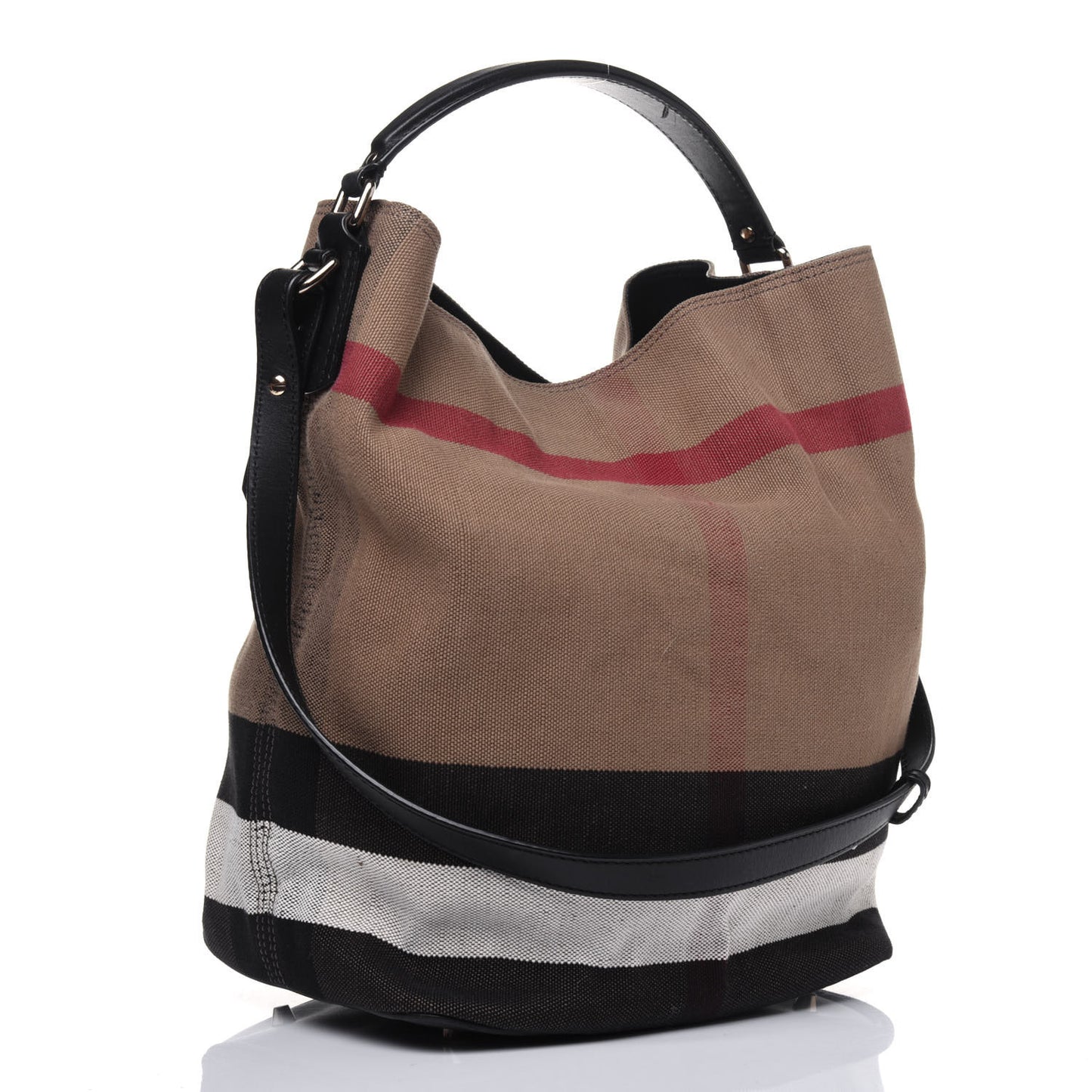 Canvas Mega Check Medium Ashby Hobo Black
